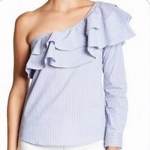 NWT WHO WHAT WHERE one sleeve ruffled blouse size women’s XXLARGE